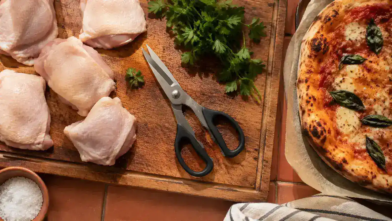 How to Cut Chicken, Herbs, and Pizza with Kitchen Shears